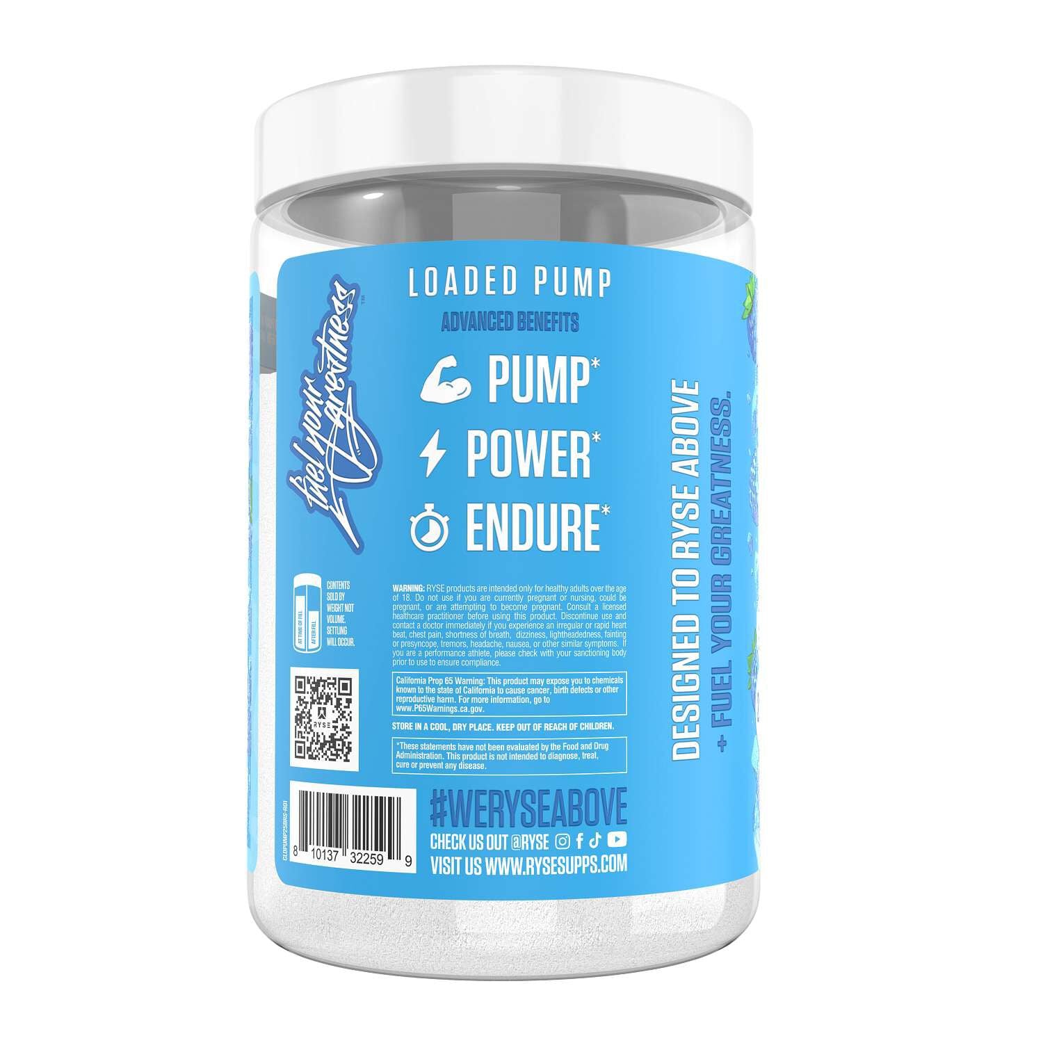 RYSE Loaded Pump - Blue Razz Slush (25 Servings)