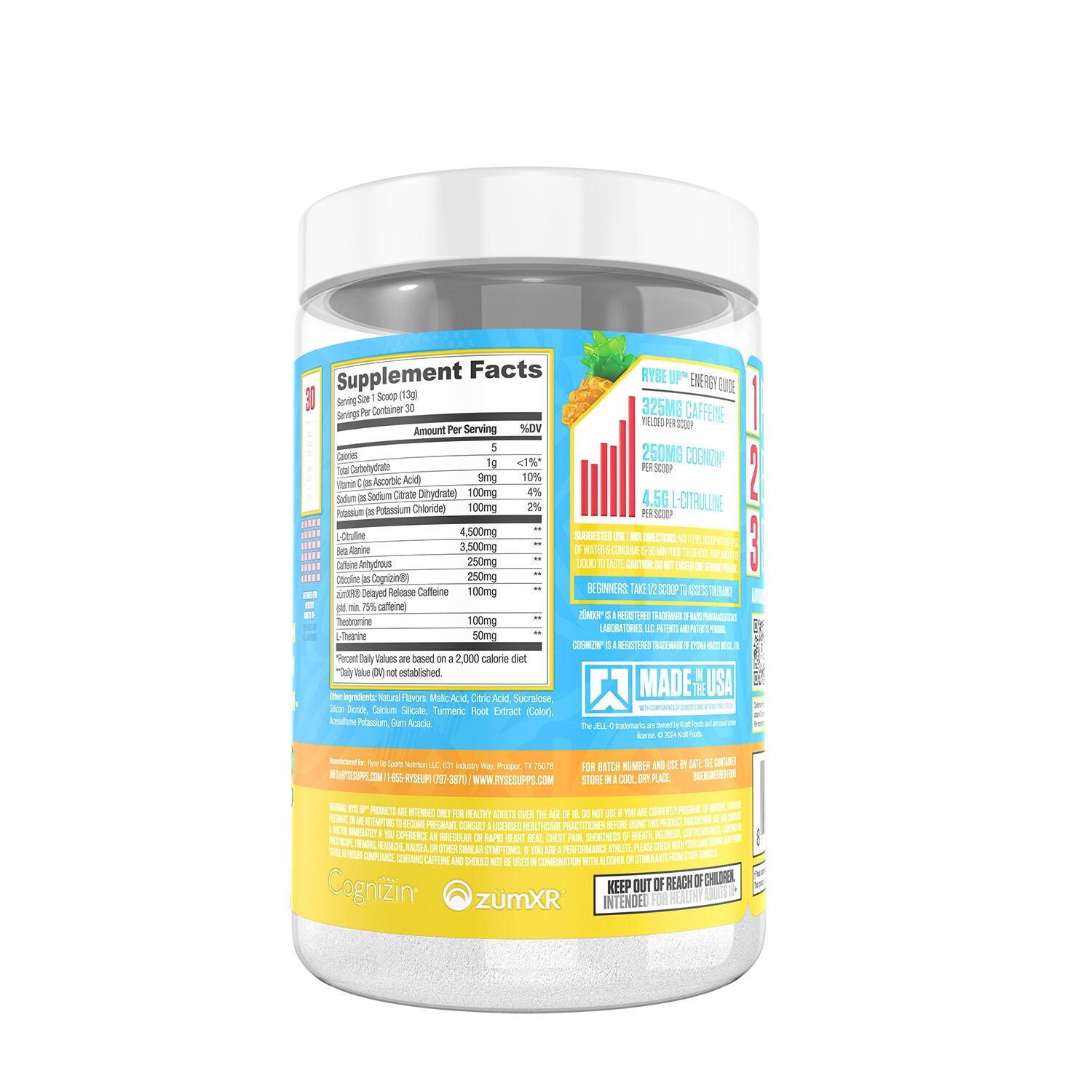 RYSE Loaded Pre - Jell-O Island Pineapple (30 Servings)